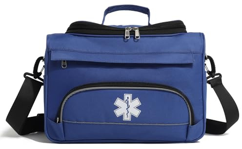 BNYYUG Empty Medicine Bag for Travelling Red First Aid Bag On Call Trauma Bag EMT First Responder Carrier Bag Medical Supplies Kit Emergency Bag for School(Bag only)