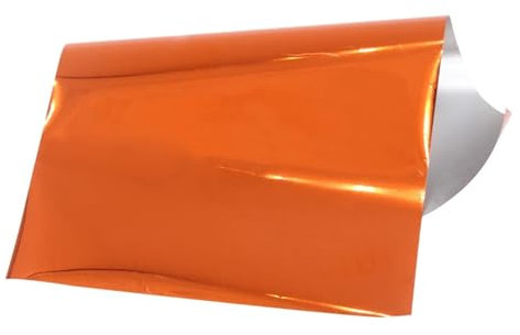 Heißpräge Folie Hellgoldene Heißprägefolie, Papier, holografische Transfer-Laminierfolie for Kunsthandwerk, Weihnachtskarte für die Kartenherstellung Scrapbooking(Color:Orange 50pcs)