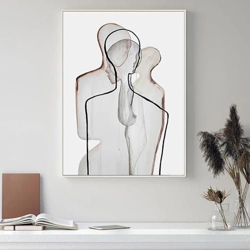 ADOHOME Leinwanddruck, abstrakte Linien, Hochformat, moderner nordischer Stil, Gemälde, Poster, Wohnzimmer, Zuhause, Wandkunst, Dekoration, Geschenk, 60 x 90 cm, rahmenlos