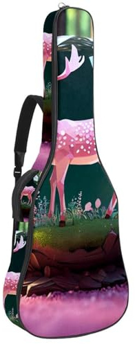 Tasche für Akustikgitarre, schöne Tasche für 40/41/42 Zoll Gitarren, wasserdicht, mit Schutzschicht und mehreren Taschen, Hirschkristallkugel, Mehrfarbig Nr. 04, 42.9x16.9x4.7 in, Gitarrentasche