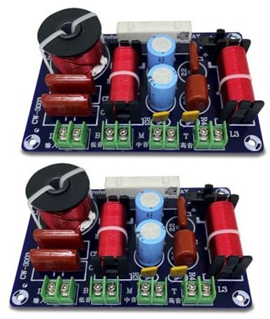 berjalan 2 Stück 3-Wege 250 W 850/5200 Hz Frequenzteiler Filter Lautsprecher DIY High HiFi Audio Stereo Crossover Einfach zu bedienen