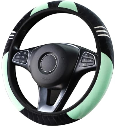 Lenkradabdeckung, Universal Lenkradhülle Plüsch Winter Lenkradbezug Lenkrad Abdeckung weich bequem Steering Lenkradschoner Anti Rutsch Universal Auto Lenkradhülle für Auto Zubehör 38CM