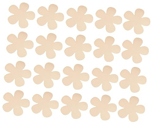 SHOWERORO 20stücke Holzuntersetzer Zum Basteln Blumenholzscheiben Leere Untersetzer Zum Selbermachen Holzhandwerk Holzscheiben Unbehandelte Holzscheiben