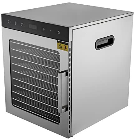Food Dehydrator Dryer Dörautomatat Dürrautomaten Dörrautomaten Freeze Dryer Edelstahl 6/10/12 Platten bei 30-90°C/30-80°C Elektrische Trocknungsmaschine mit Digitaler Temperatur und Zeitschaltuhr