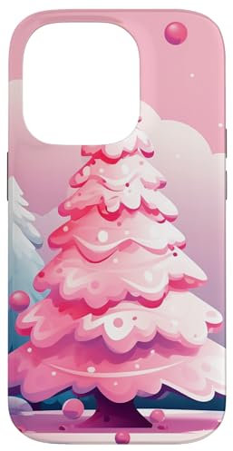Custodia per iPhone 14 Pro mini albero di Natale rosa || piccolo albero di Natale rosa