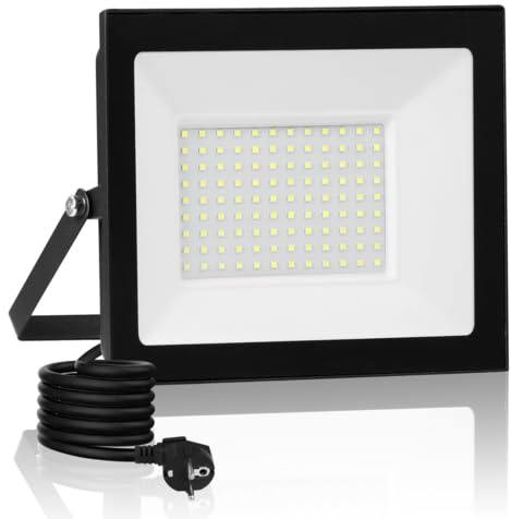 Ankishi 100W LED Strahler Außen,3000K LED Arena Lichter,IP66 Wasserdicht LED Aussenstrahler,Superhell Led Tunnellicht,für Reitplatz Modellautorennstrecke Docks Baustellen Rasenflächen