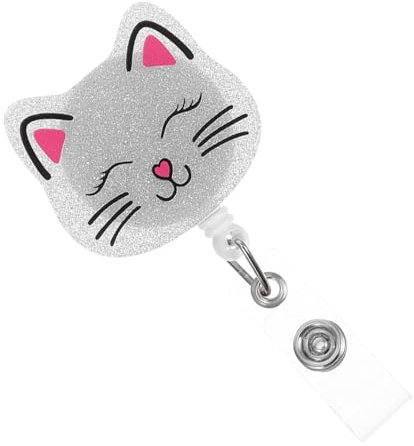 STOBOK Ausweishalter Mit Lustigem Katzen-design Einziehbare Clips Für Ausweise Ausweishalter Für Sozialarbeiter Und Lehrer