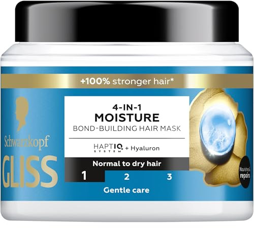 Schwarzkopf Gliss Aqua Revive Hair Mask 4 IN1 Moisture, Normal To Dry Hair, Gentle Care, 400 ml, Pack of 1