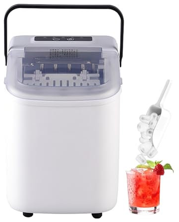 Machine à glaçons portable, grande capacité de 1,1 L, peut faire 9 glaçons en 7 à 8 minutes, avec pelle à glace, adaptée pour la maison, le bureau, les fêtes et le camping, etc.