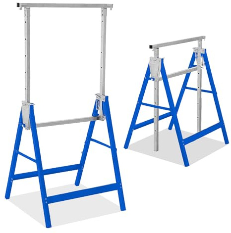 SUBTLETY Teleskop Gerüste 80-130cm Höhenverstellbar Stützen Böcke 2er Set Metall Werkbank Gerüstbock Klappbar Arbeitsböcke Stabil Untergestell Belastbarkeit bis 200KG Klappbock Set