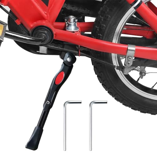3PCS Fahrradständer 20-26 Zoll Kinderfahrrad, Universal Fahrrad Seitenständer,Fahrrad Ständer, Fahrradständer Kinder mit Rutschfestem Gummifuß, Fahrrad Seitenständer für Mountainbike - Schwarz