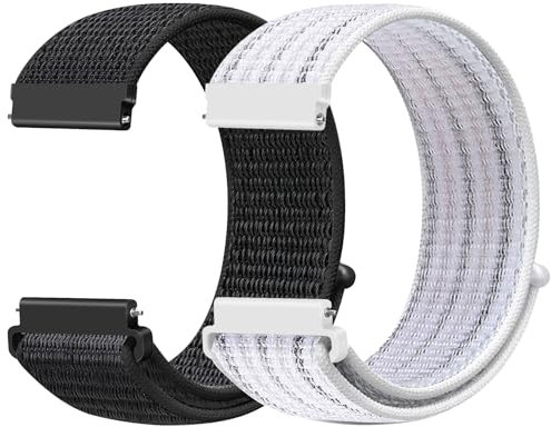 Runostrich 24mm Nylon Armband Kompatibel mit Suunto 9/9 Baro/9 Titanium/D5/7/Ticwatch Pro 5/Fossil Q Machine Hybrid/Nate Hybrid/MK Sofie/Grayson/GMa-s2100/G-shock ga2100 Ersatzarmband für Damen Herren