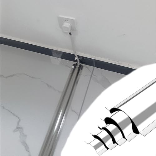 Kabelabdeckung Edelstahl Kabelabdeckung Wand, Silber Wasserdichtes Kabelkanalsystem Breite 40 60 80 100 Mm, Boden Kabelschutz Für Tv Kabel/Drahtunterstützung/Haus(W 40mm/1.6in,3 pcs)