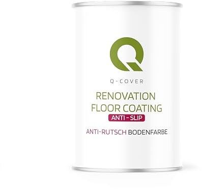 Q-COVER Anti-Rutsch Bodenfarbe 1 L Matt – Anthrazitgrau RAL 7016 – Rutschfeste Garagen- & Kellerfarbe für Beton, abriebfest, wasserbasiert, für Innenbereiche