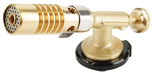 Gasbrenner Messing, Lötbrenner Lötlampe Gas Professionelles Küchenbrenner Einstellbarer Flamme, für Gaskartuschen (Lötbrenner ohne Kartuschen) Schweißen BBQ Grillen