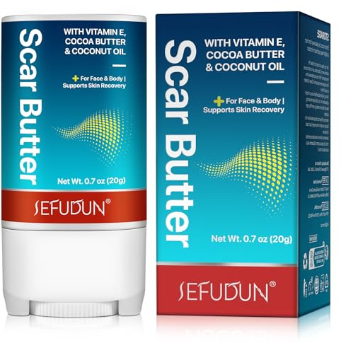 Scar Gel, Effective Scar Cream, Natural Scar Butter 20g - Vitamin E & Plant-Based Formula, Scar Treatment for Burns, Surgery, and Stretch Marks, Fast-Absorbing - Face, Body, Hands