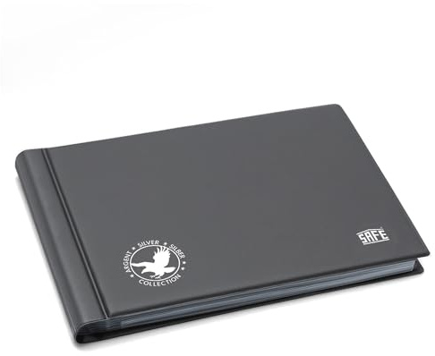 SAFE Taschen-Münzalbum für 72 Münzen bis 50 x 50 mm | Kompaktes dunkelblaues Sammelalbum mit zwölf entnehmbaren Einlageblättern und sechs transparenten Fächern je Blatt