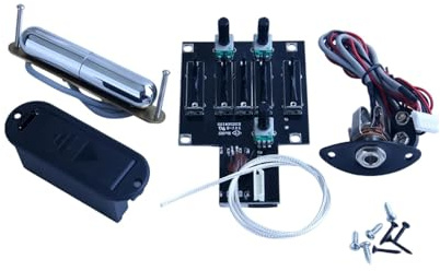 TISHITA Guitar Pickup 4 Band Preamp EQ Tuner Premium Piezo Pickup Preamp Verstärker für Konzertgitarren mit Präzisem Vierbandigem EQ Und Chromatischem Tuner P, Bs03