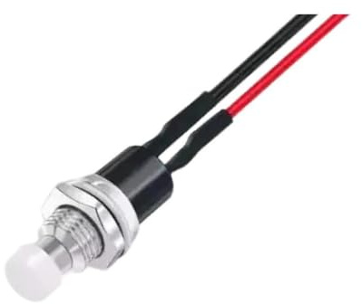 PBS-110 Interruttore a pulsante momentaneo 7 mm rotondo auto-ripristinante ON OFF con cavi da 20 cm 12 V for pannelli di controllo elettronici