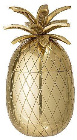 Bloomingville Eisbehälter Ananas, goldfarben, Aluminium