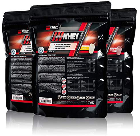 Frey Nutrition Triple Whey 3 x 500g Beutel 3er Pack (Schoko)