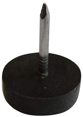Aerzetix: 100 x Nagelgleiter Durchmesser 15 mm rund Kunststoff Schwarz C42453