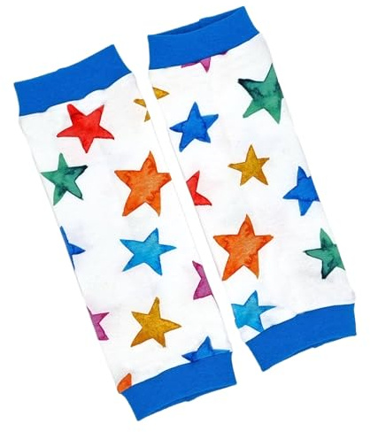 la.nunu Stulpen - Bunte Sterne 4-5 Jahre - Beinstulpen für Babys und Kinder aus Baumwolle - Handarbeit - Kinderstulpen und Babystulpen für Mädchen