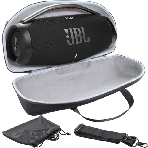 co2CREA Hart Tragetasche mit Mini Zubehörtasche und Schultergurt Für JBL Boombox 3 /Boombox 3 WiFi/Boombox 2 Kabelloser Bluetooth Lautsprecher (Hülle+Zubehörtasche+Schultergurt)