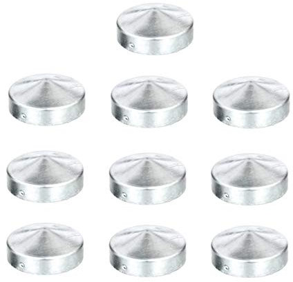 H2i Lot de 10 capuchons de poteaux ronds galvanisés pour poteaux de clôture Ø 101 mm/Ø 121 mm (Ø 101 mm)