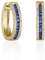 Namana Gold Hoop Earrings With Sapphire Blue and White CZ Stones, Plated Jewelry for Women With Gift Box