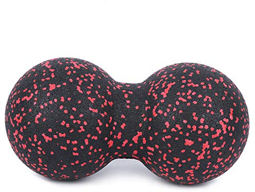 Agatige Pelota de Masaje de Cacahuete, masajeador Deportivo de 24x12cm, Puntos de acupuntura para Fitness, Pelota de Masaje para Yoga, Relajante Muscular(Rojo)