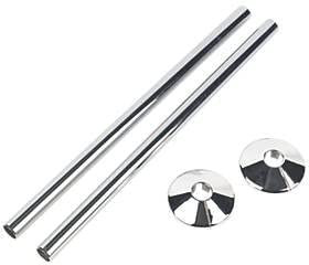 E2trade Chrome 15mm Radiator Pipe Hole Collars Cover Radsnaps (Pack of 2 Collar & Sleeve)