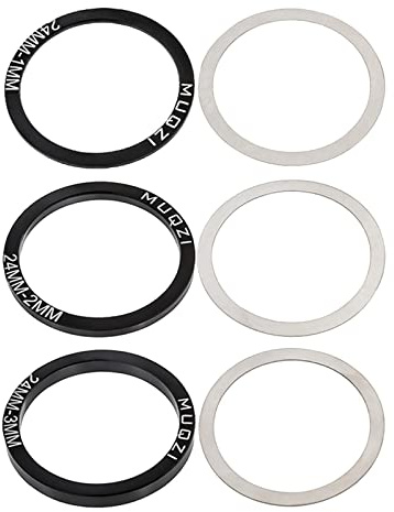 LOVIVER 24mm 29mm 30mm 6 Stücke Fahrrad Kassette Kurbelgarnitur Unterlegscheibe Schwungrad Unterlegscheibe Radfahren Teil Aluminiumlegierung Fahrrad Tretlager