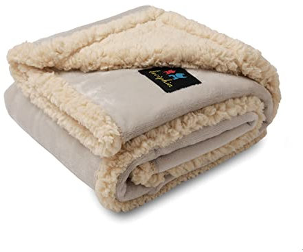 luciphia Decken Wasserdicht Haustierdecke Flaushig Doppelschichtig-Verdicht Hundedecke Katze Welpe Grauweiß S (71 * 100CM)