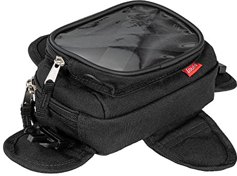 Louis Tankrucksack Motorrad Magnet/Bauchtasche, 1 Liter, Klarsichtfenster für Motorrad Navi & Handy, Verwendbar als Tanktasche & Gürteltasche, Bauchgurt Abnehmbar