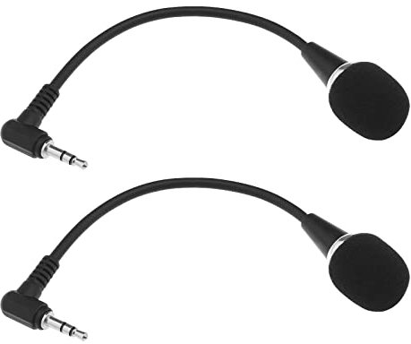 Create idea 2pcs 3.5mm Mini Microphone Flexible Antibruit Mic pour PC Ordinateur Portable Amplificateur Tablette d'entrée Audio de Bureau Chat Vocal Enregistrement de Reconnaissance Vocale