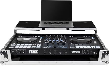 Headliner Flight Custom Fit Case with Laptop Platform and Wheels Compatible with Rane Four DJ Controller, DJ Equipment Road Case
