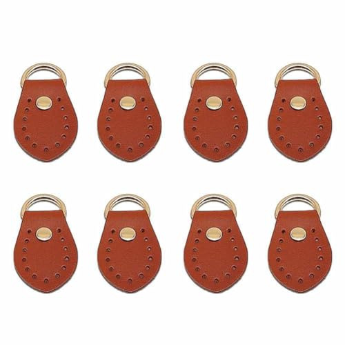 SHTGOI Hebillas de cuero para bolsas, 4 pares de hebilla de PU y anillo en D de metal, cierre de hebilla para coser, hebilla de mango de piel, bolsillos de ganchillo, cierres de costura, accesorios