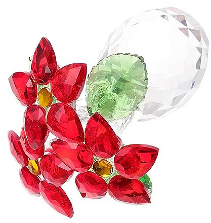 OUNONA 1Stk Kristall-Ananas-Vase bürodeko büro Dekoration vases Sammlerstücke Kristallfiguren Kristall-Blumenstrauß-Ornament Pflanze schmücken Kaktus Skulptur Statue rot