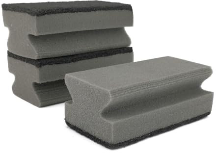 IDEA HOME 3 esponjas de Limpieza, esponjas para Barbacoa, Limpiador de Parrilla, estropajos, esponjas de Limpieza, Esponja Universal, Color Negro y Gris