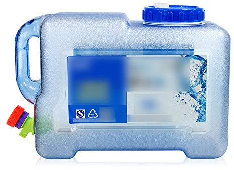 Outdoor-Reise-Trinkwassereimer, tragbarer quadratischer Eimer mit großem Fassungsvermögen für Haushaltstrinkwasser für vertikalen Wasserspeichertank mit Wasserhahn, 12 l (22 l)