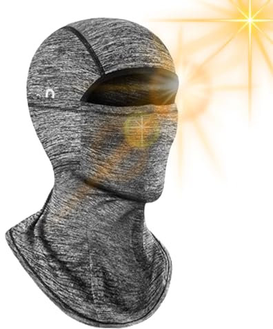 Sommergesichtsabdeckung, Vollgesichtsabdeckung - Frische Vollgesichtsabdeckung aus Eisseide UPF 50+ - Schnell trocknende Kopfsocken, weiche und atmungsaktive Radkappe, Titan2