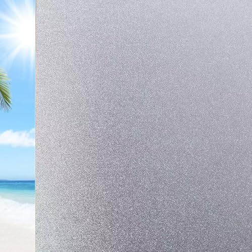 Uv-Schutz Sonnenschutzfolie 20 x 200 cm Anti-Uv Wärmeisolierung Anti-Uv Sichtschutz Fensterfolie Statisch Haftend Milchglasfolie Sonnenschutz für Büro Und Haus, Rein matt