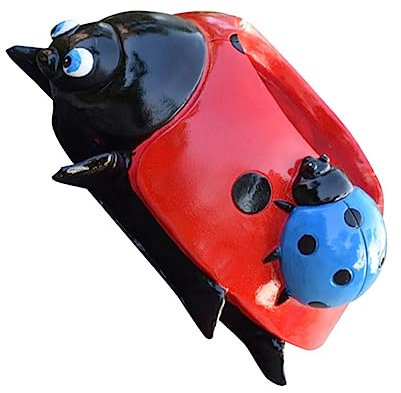 CAXUSD Ladybug Resin Planter for Plants and Flowers, Cute Planter Elegant Indoor and Outdoor Garden Decoration for Terrace, Office, and Display Green Plants