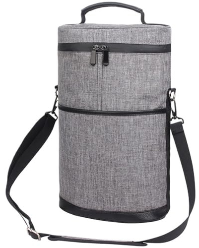 Insulated 2 Bottle Wine Cooler Carrier for Outdoor Picnic Travel