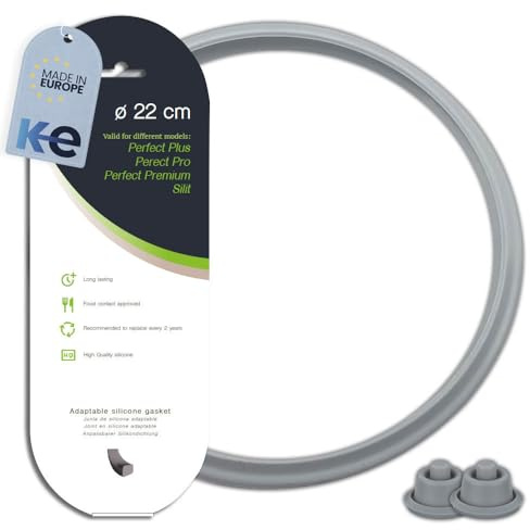 ANAKEL HOME Set mit Kochtopfdichtung mit einem Durchmesser von 22 cm und 2 Dichtungen, kompatibel mit WMF Perfect Express Kochtopf, für ältere Modelle mit Griff, anpassbarer Ersatz, Silikon