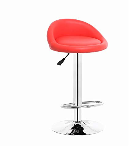 HGJHJJHK PU-Sitz Bar Lift Drehbare Barstühle mit Rückenlehne Fußstütze Barstuhl vorne Theke Frühstücksstuhl, 60–80 cm, rot Haltbarkeit Decoration