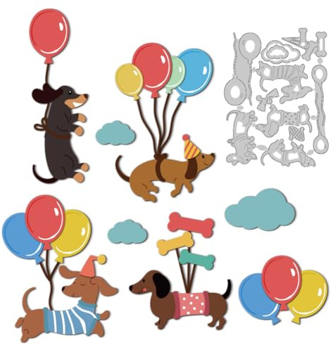 DELORIGIN Ballon Dackel Stanzteile Stanzformen Aus Karbonstahl Stanzformen Hunderahmen Schablonen Prägeschablonen Stanzschablonen Neuheiten Für Scrapbooking Zur Kartengestaltung Partys Grüße Fotoalben