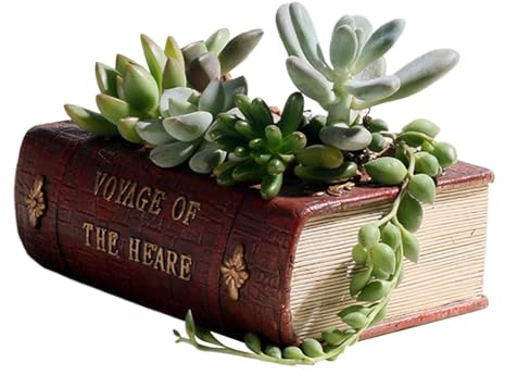 Buchförmiger Pflanzgefäß,Buchförmiger Pflanzer Kreative Vintage BookShape | Buchförmiger dekorativer Pflanzer für Leseliebhaber Buchliebhaber Vintage Blumentopfliebhaber Bücherpla