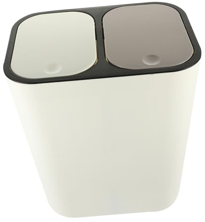Cabilock Basura Sanitario de Cubo Compartimento y Doble Plástico Tapa Reutilizable para Cocina Adecuado Hogar y Reciclaje